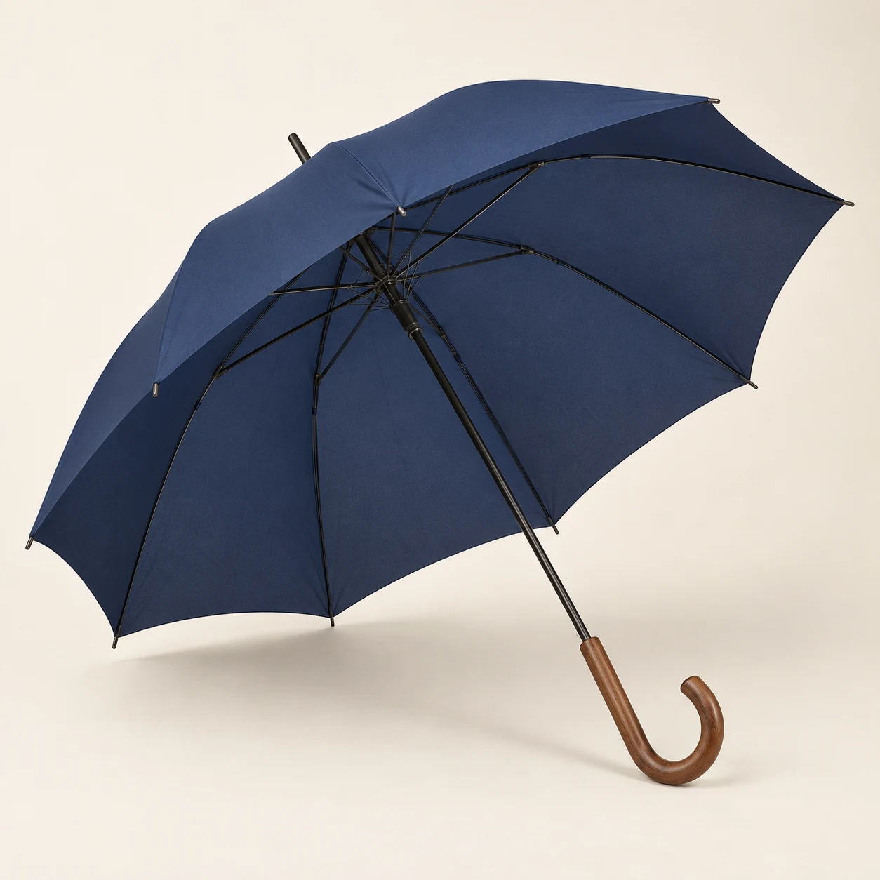 Curved-handle long umbrella